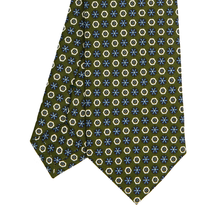 CRAVATTA SARTORIALE 7 CM IN SETA VERDE OLIVA