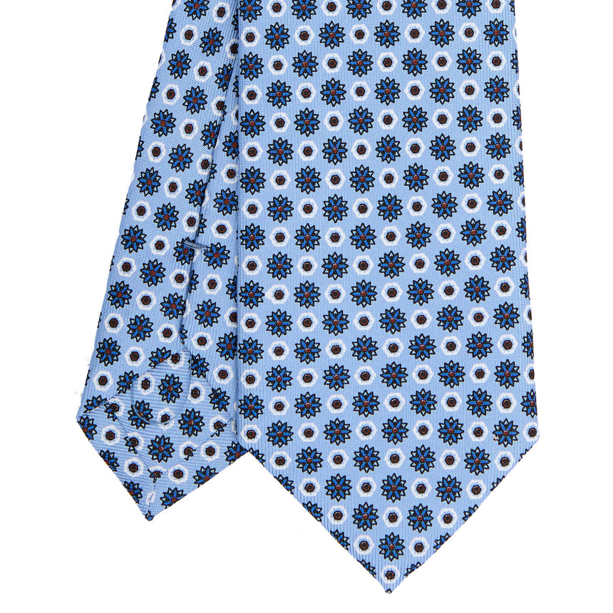 CRAVATTA SARTORIALE 7 CM IN SETA AZZURRA