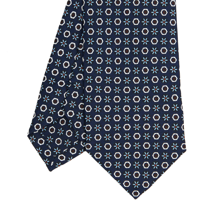 CRAVATTA SARTORIALE 7 CM IN SETA BLU SCURO