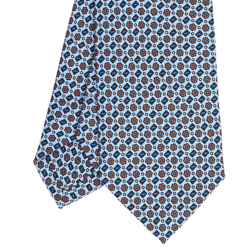CRAVATTA SARTORIALE 7 CM IN SETA AZZURRA