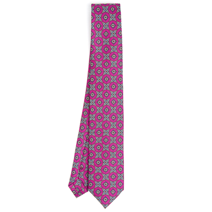 CRAVATTA SARTORIALE 7 CM IN SETA FUCSIA