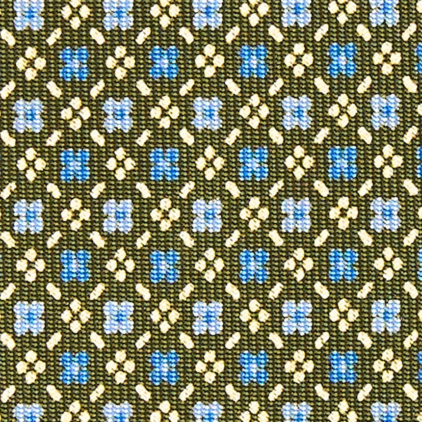 CRAVATTA SARTORIALE 7 CM IN SETA VERDE OLIVA