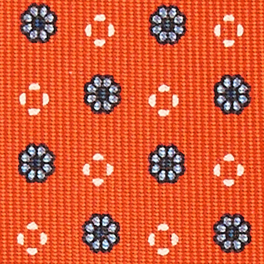 ORANGE 7 FOLD SARTORIAL SILK TIE