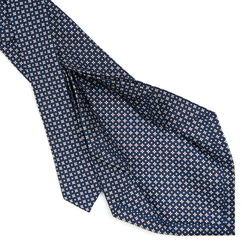 CRAVATTA SARTORIALE 7 PIEGHE IN SETA BLU SCURO