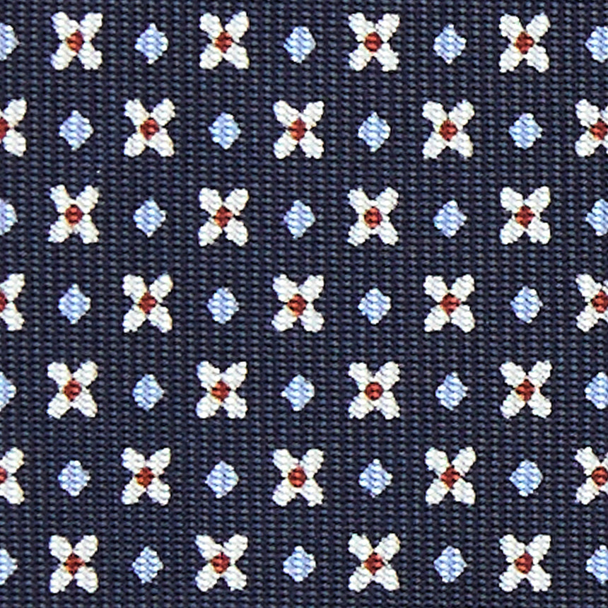 CRAVATTA SARTORIALE 7 PIEGHE IN SETA BLU SCURO