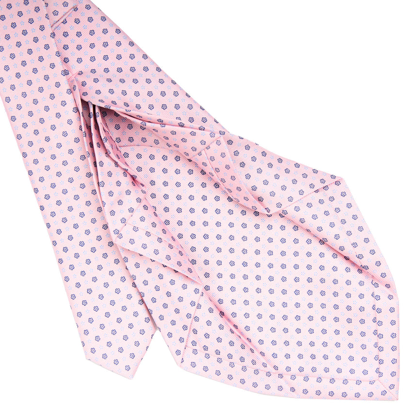 CRAVATTA SARTORIALE 7 PIEGHE IN SETA ROSA