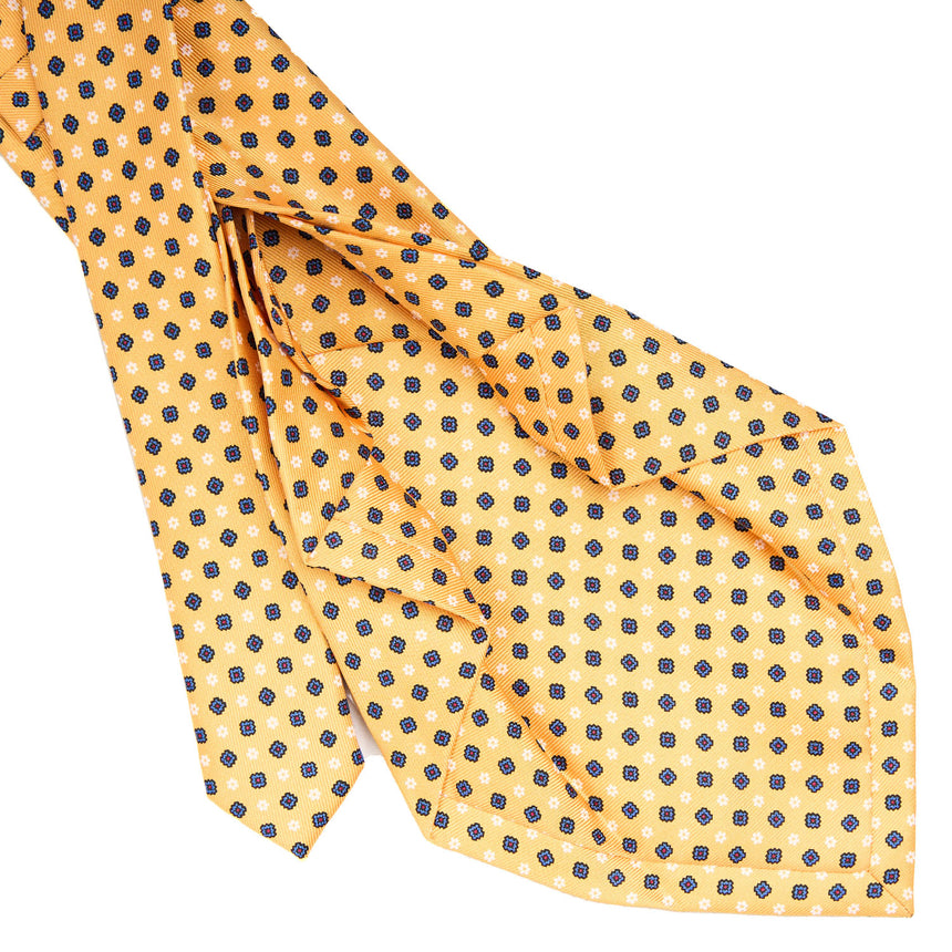 CRAVATTA SARTORIALE 7 PIEGHE IN SETA GIALLA