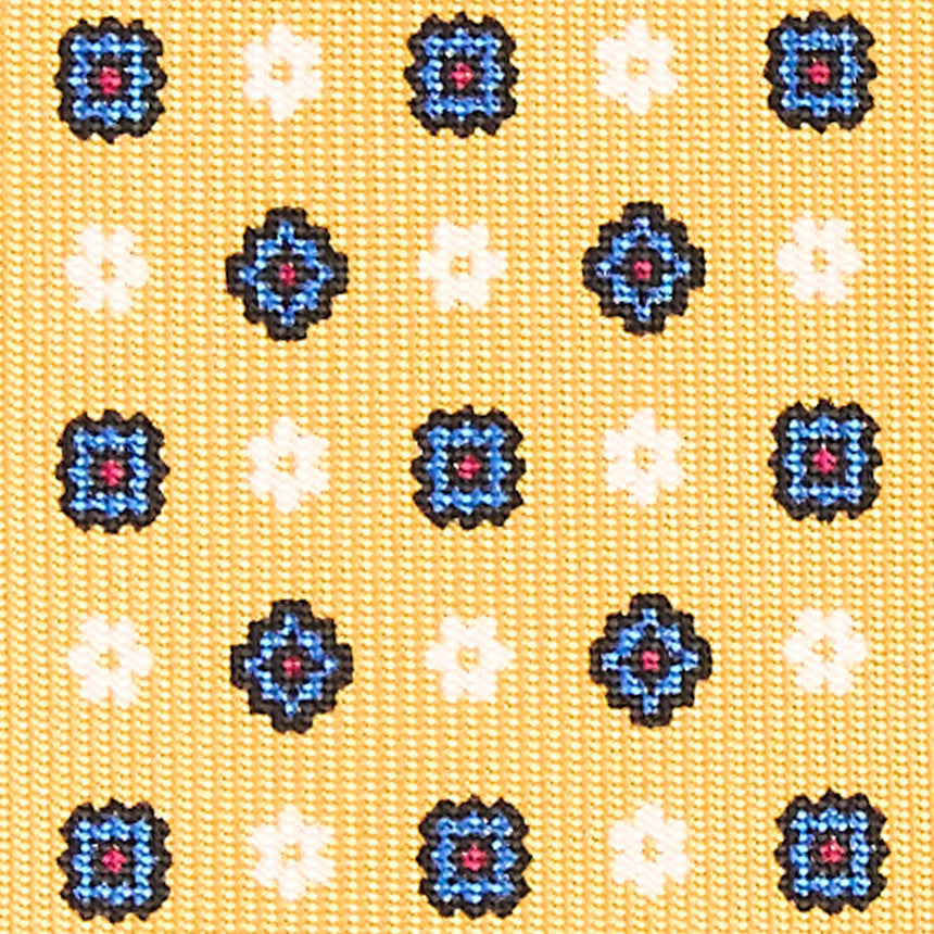 CRAVATTA SARTORIALE 7 PIEGHE IN SETA GIALLA