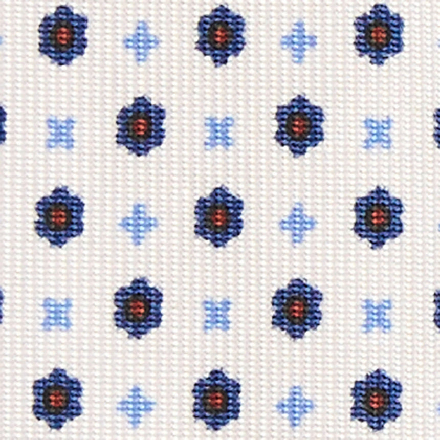 WHITE 7 FOLD SARTORIAL SILK TIE