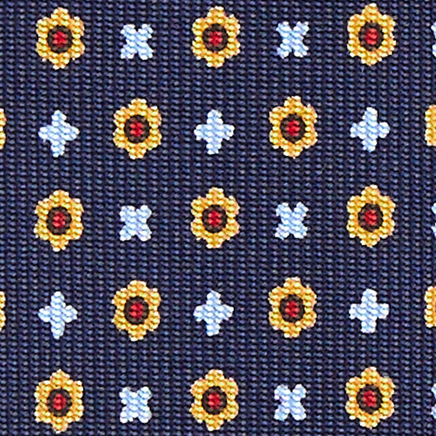 CRAVATTA SARTORIALE 7 PIEGHE IN SETA BLU SCURO