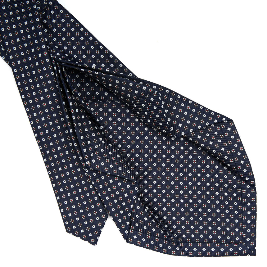 CRAVATTA SARTORIALE 7 PIEGHE IN SETA BLU SCURO