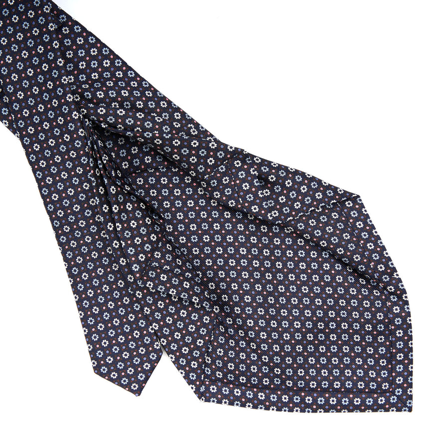 CRAVATTA SARTORIALE 7 PIEGHE IN SETA BLU