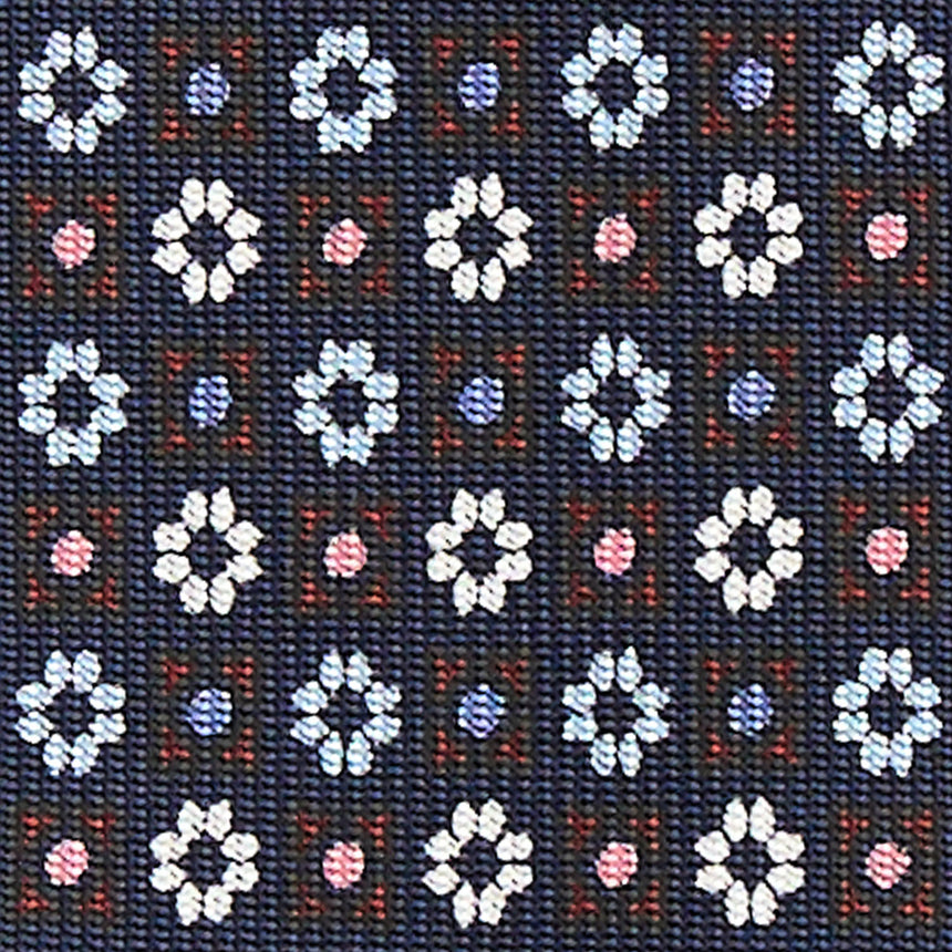 CRAVATTA SARTORIALE 7 PIEGHE IN SETA BLU