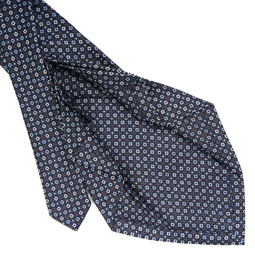 CRAVATTA SARTORIALE 7 PIEGHE IN SETA BLU SCURO