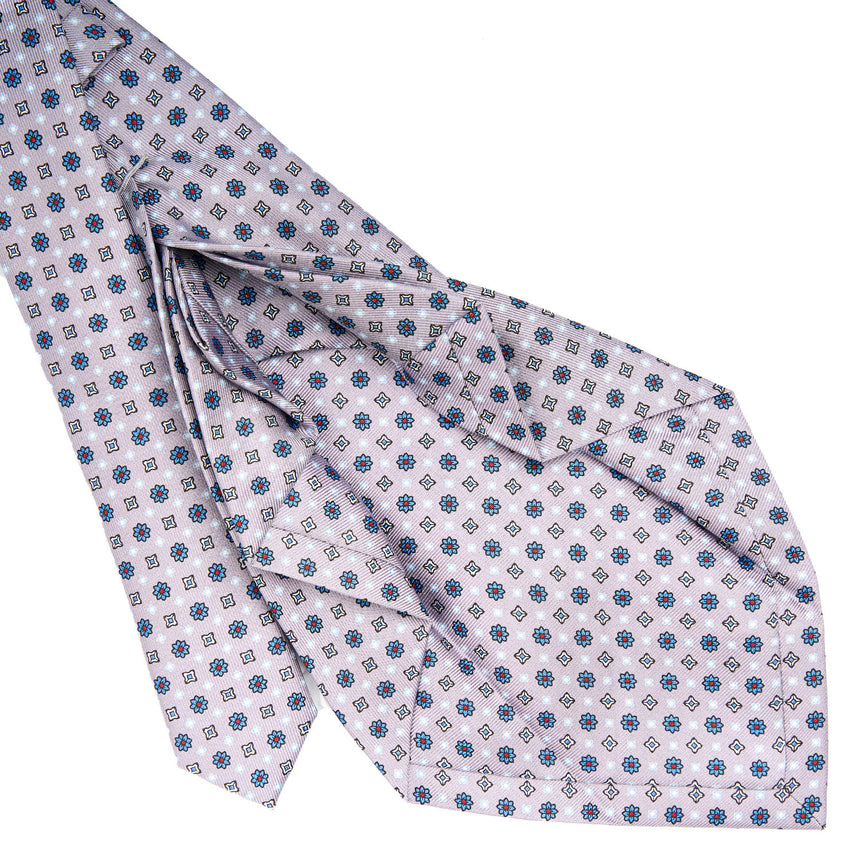 LIGHT GREY 7 FOLD SARTORIAL SILK TIE
