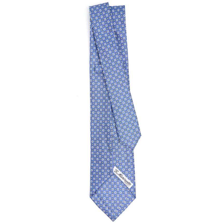 CRAVATTA SARTORIALE 7 PIEGHE IN SETA AZZURRO POLVERE