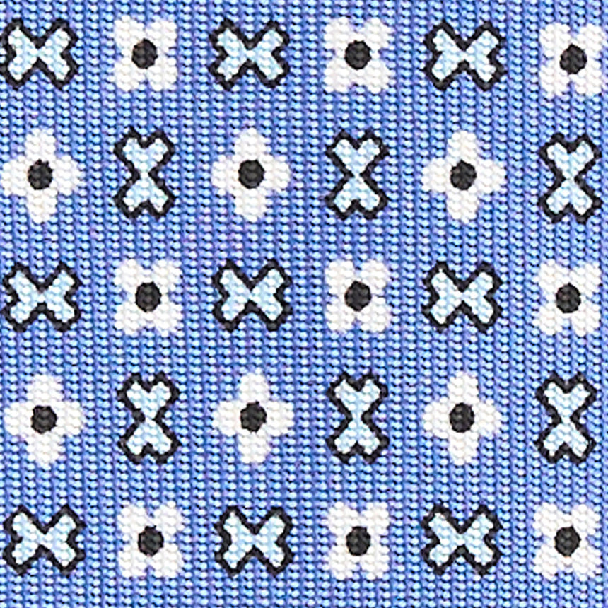 CRAVATTA SARTORIALE 7 PIEGHE IN SETA AZZURRO POLVERE