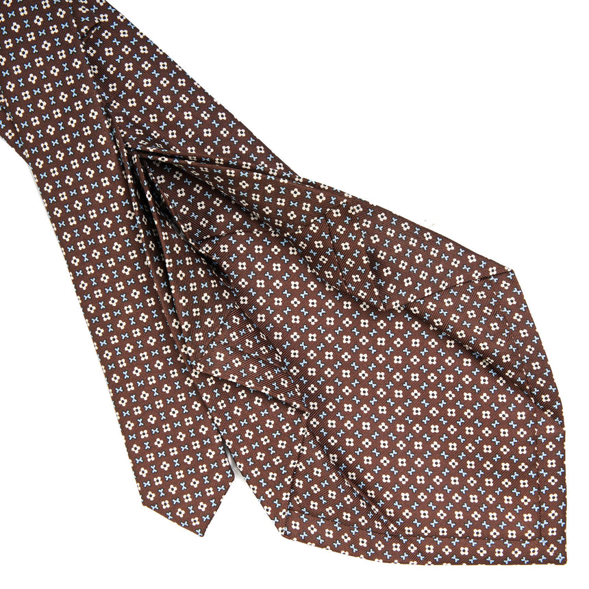 DARK BROWN 7 FOLD SARTORIAL SILK TIE