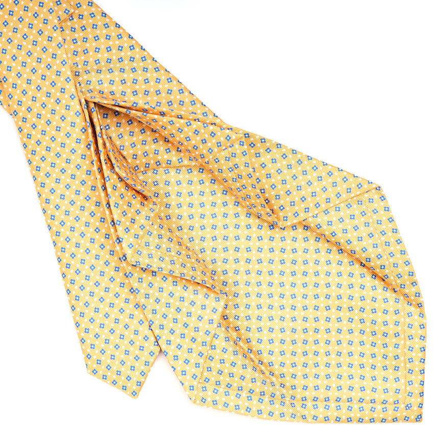 CRAVATTA SARTORIALE 7 PIEGHE IN SETA GIALLA