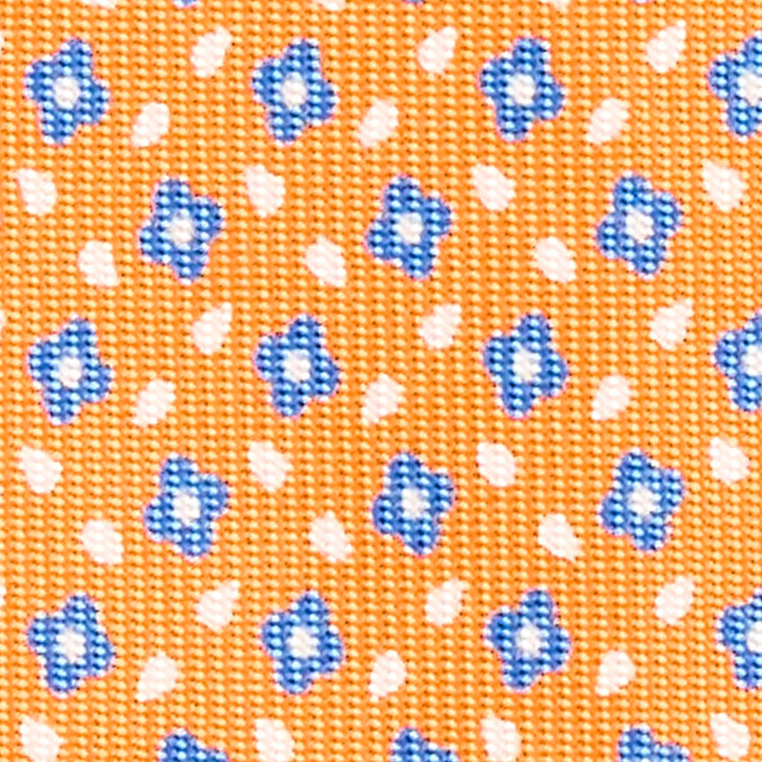 CRAVATTA SARTORIALE 7 PIEGHE IN SETA ARANCIONE