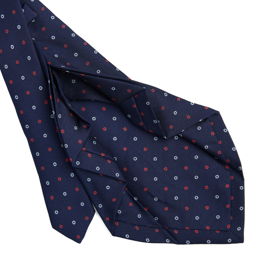 CRAVATTA SARTORIALE 7 PIEGHE IN SETA BLU SCURO