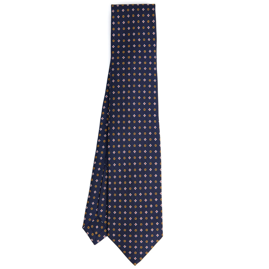 CRAVATTA SARTORIALE 7 PIEGHE IN SETA BLU SCURO