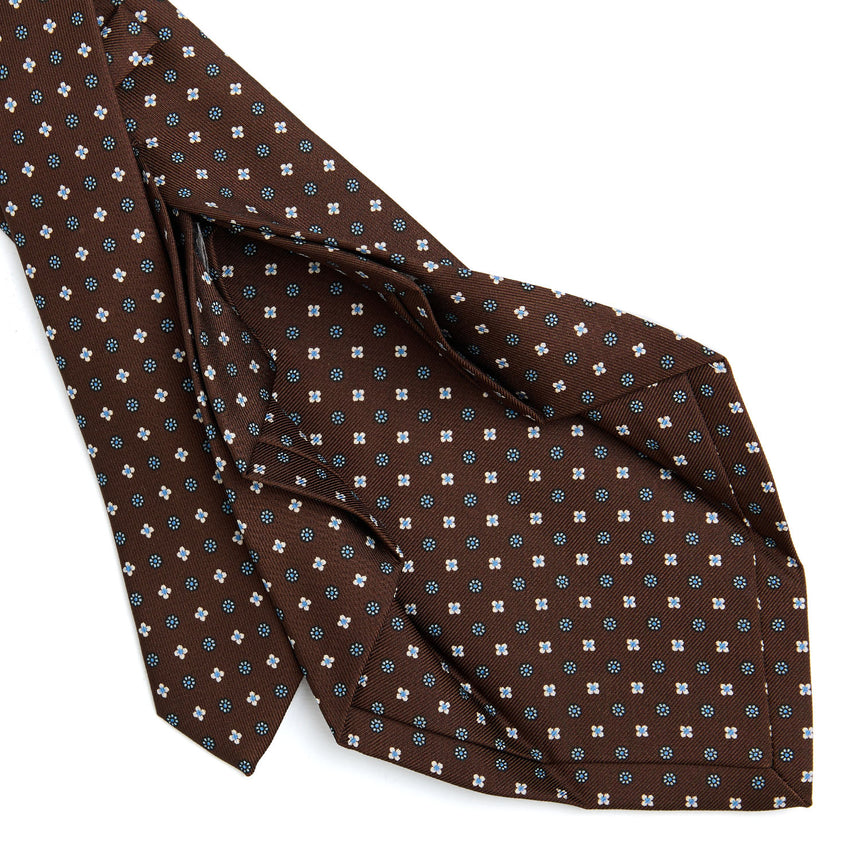 DARK BROWN 7 FOLD SARTORIAL SILK TIE