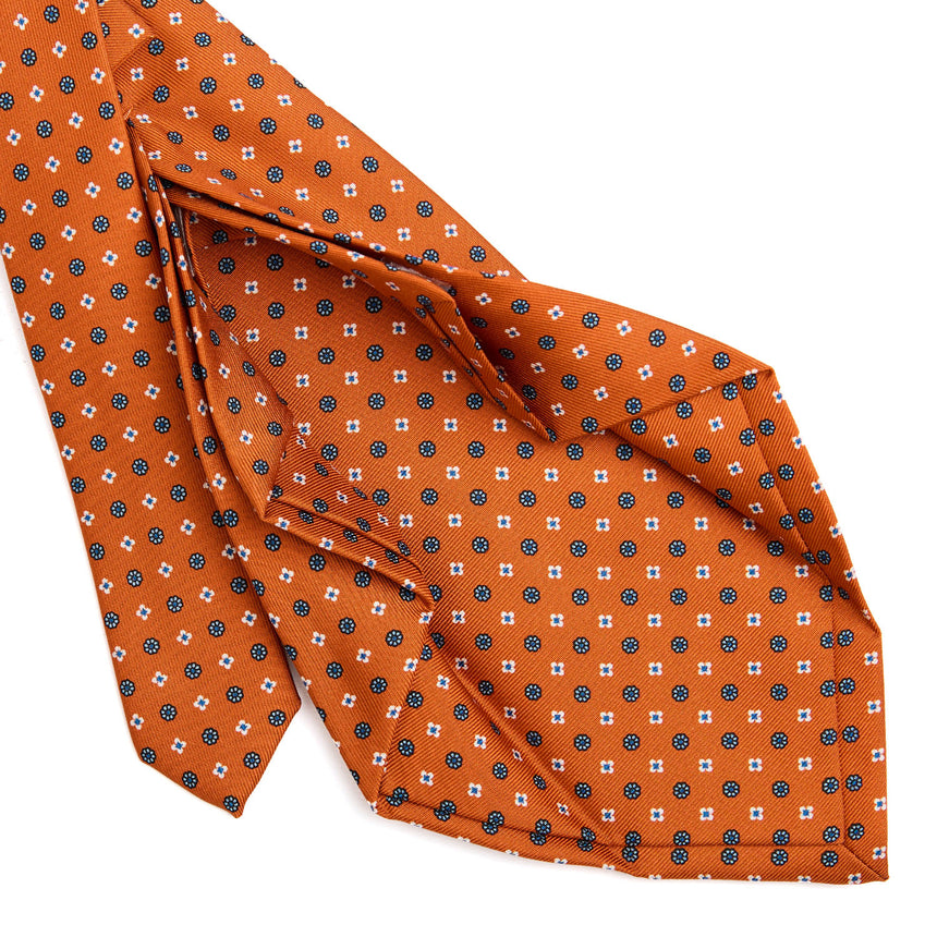 ORANGE 7 FOLD SARTORIAL SILK TIE