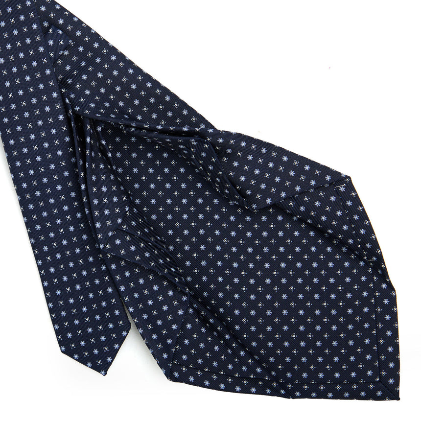CRAVATTA SARTORIALE 7 PIEGHE IN SETA BLU SCURO