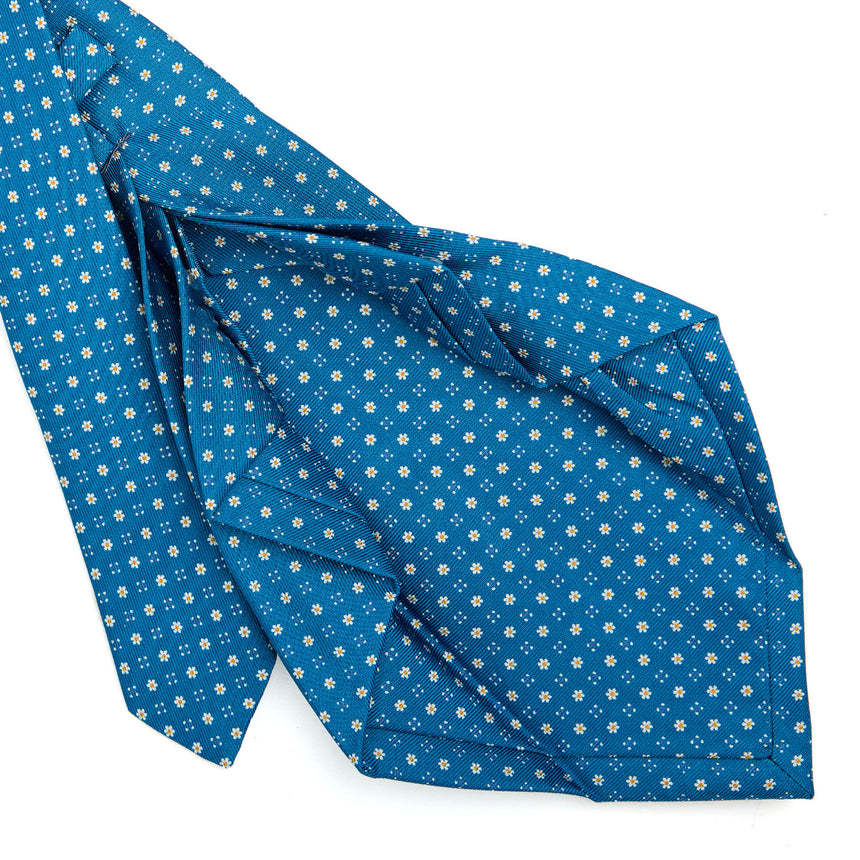 MID BLUE 7 FOLD SARTORIAL SILK TIE