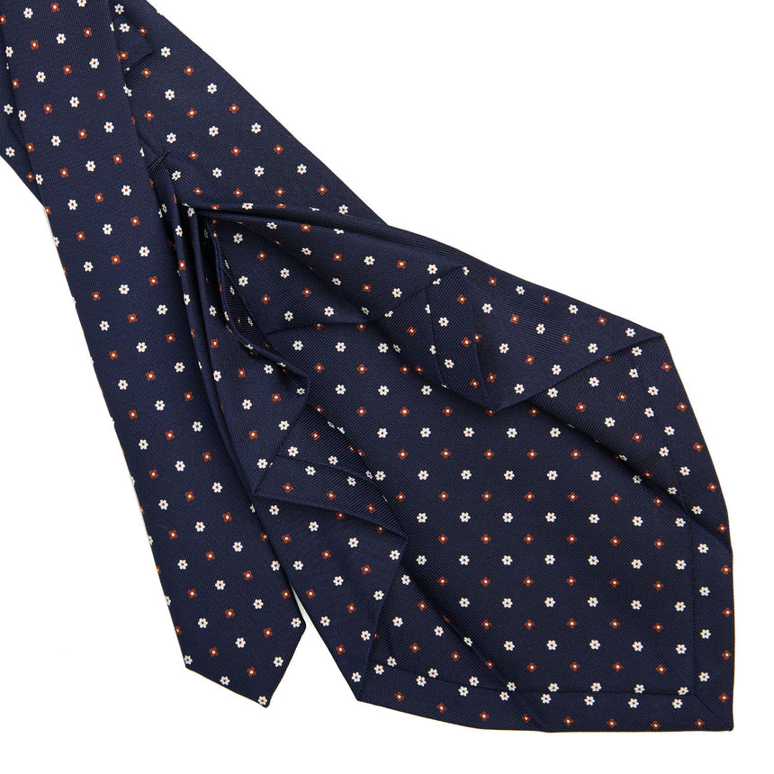 CRAVATTA SARTORIALE 7 PIEGHE IN SETA BLU SCURO