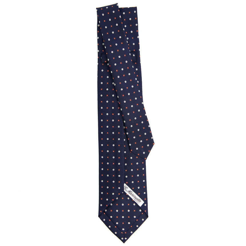 CRAVATTA SARTORIALE 7 PIEGHE IN SETA BLU SCURO
