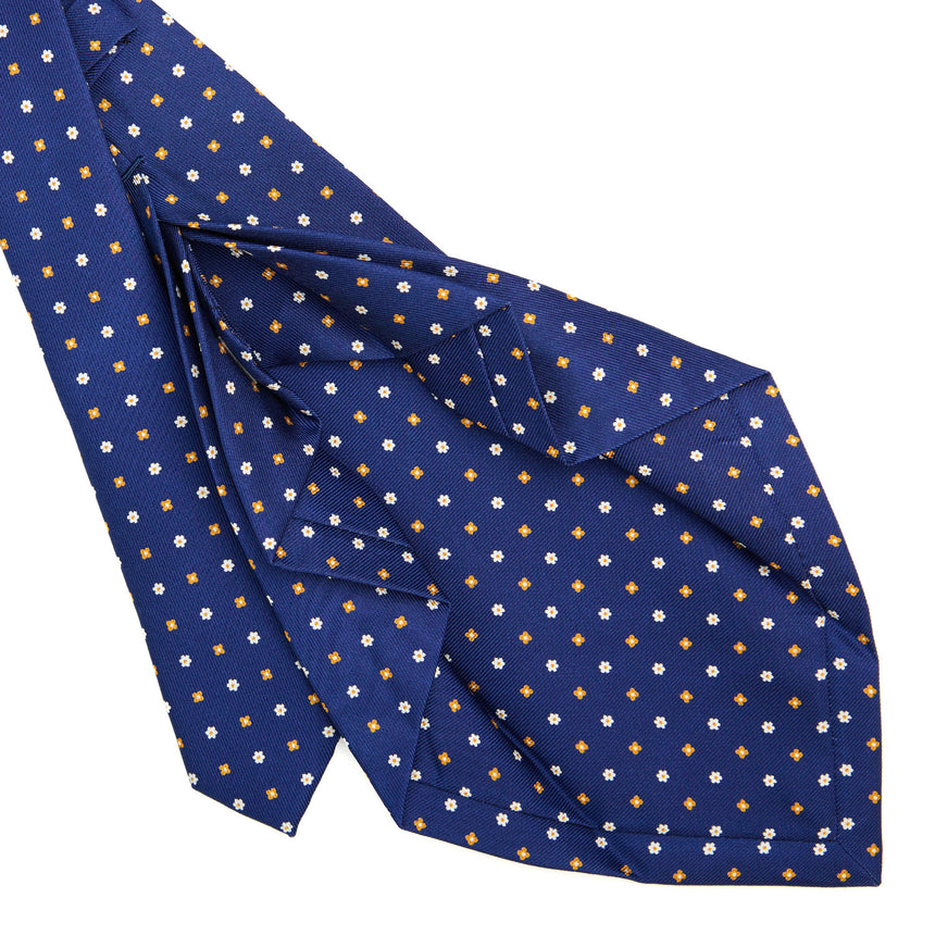 CRAVATTA SARTORIALE 7 PIEGHE IN SETA BLU