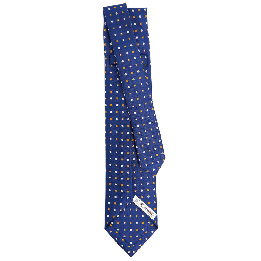 CRAVATTA SARTORIALE 7 PIEGHE IN SETA BLU