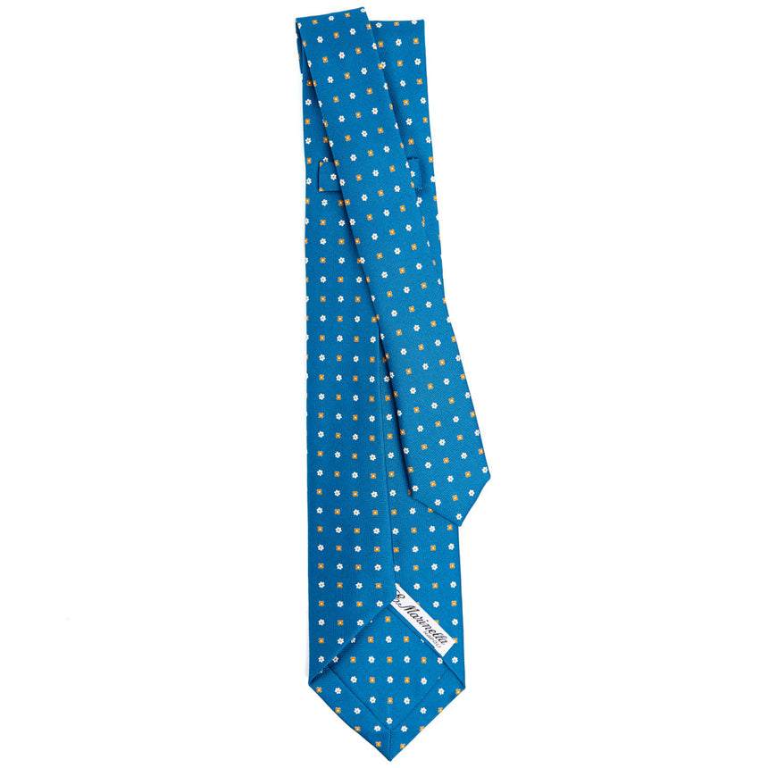 MID BLUE 7 FOLD SARTORIAL SILK TIE