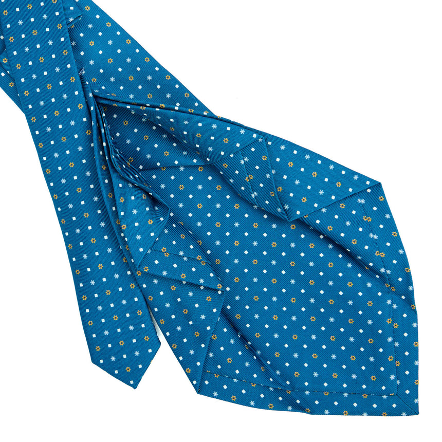 MID BLUE 7 FOLD SARTORIAL SILK TIE