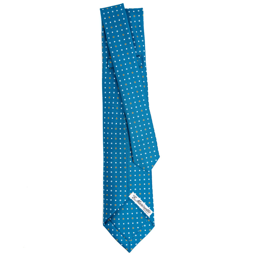MID BLUE 7 FOLD SARTORIAL SILK TIE