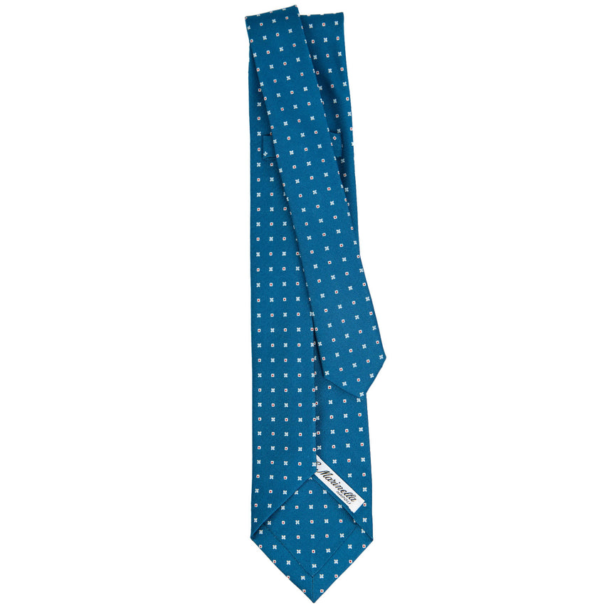 MID BLUE 7 FOLD SARTORIAL SILK TIE