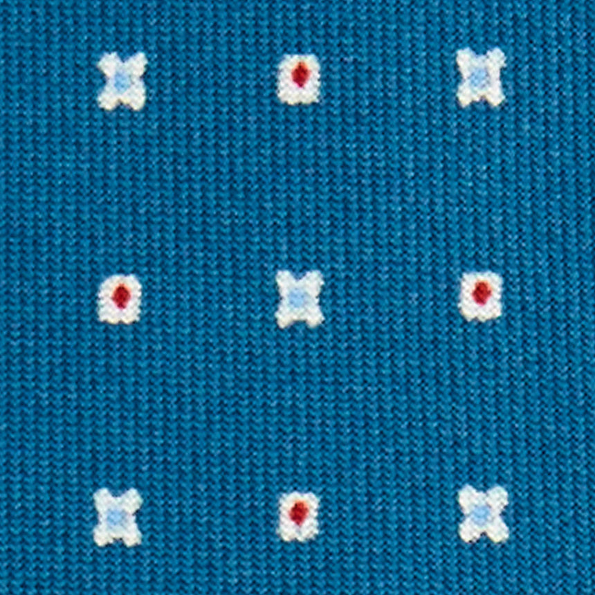 MID BLUE 7 FOLD SARTORIAL SILK TIE