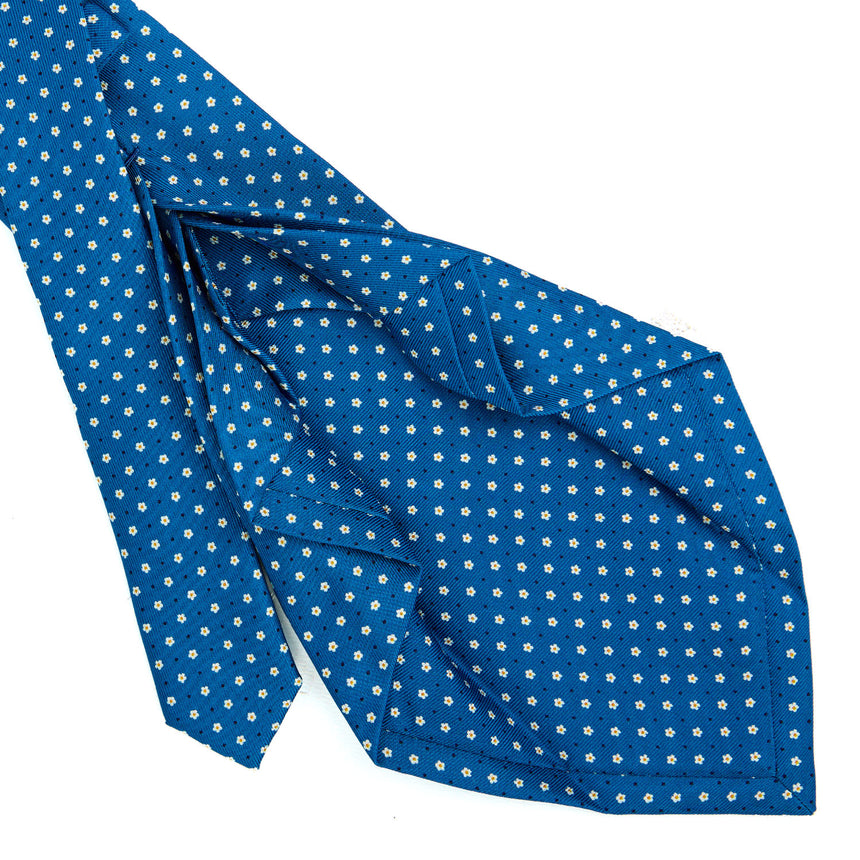 MID BLUE 7 FOLD SARTORIAL SILK TIE