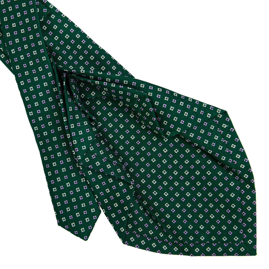 CRAVATTA SARTORIALE 7 PIEGHE IN SETA VERDE SCURO