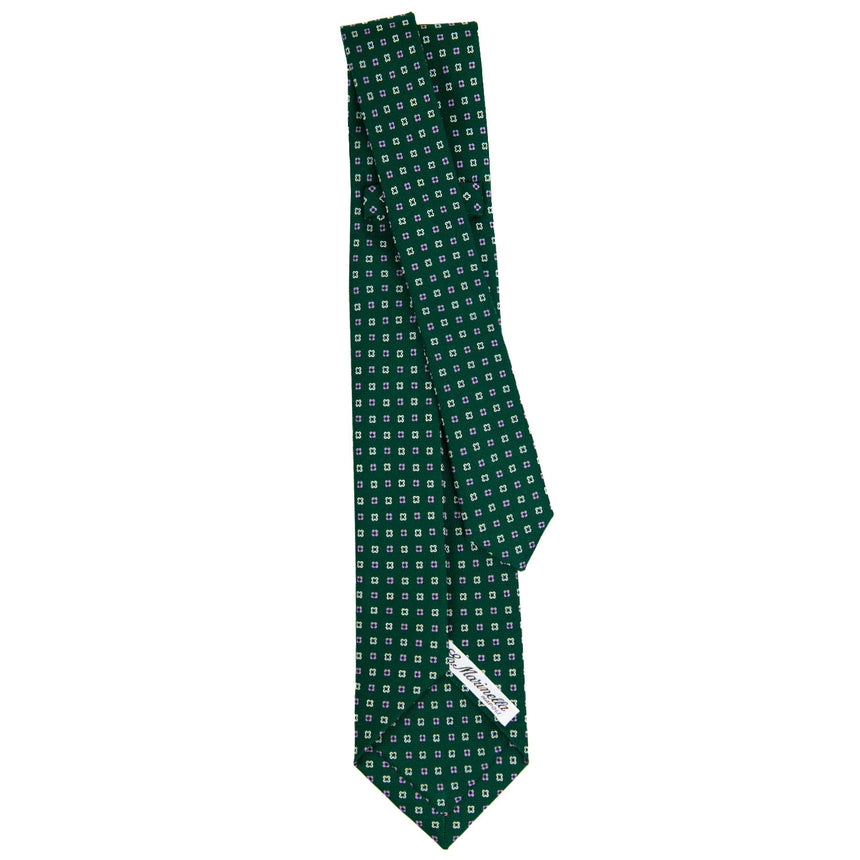 CRAVATTA SARTORIALE 7 PIEGHE IN SETA VERDE SCURO