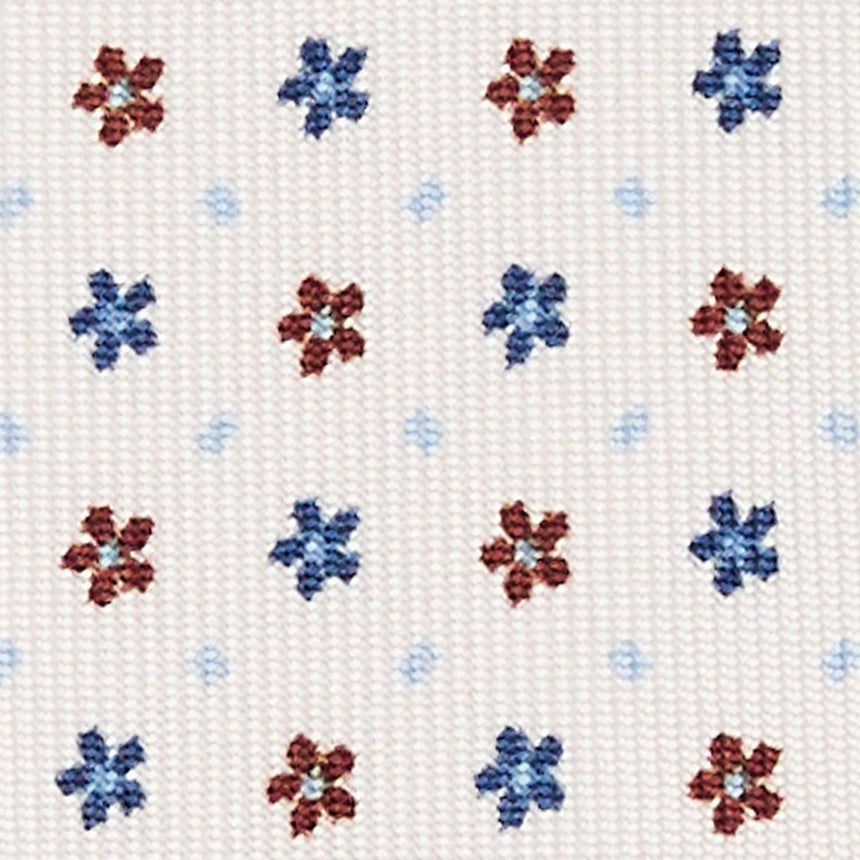 WHITE 7 FOLD SARTORIAL SILK TIE