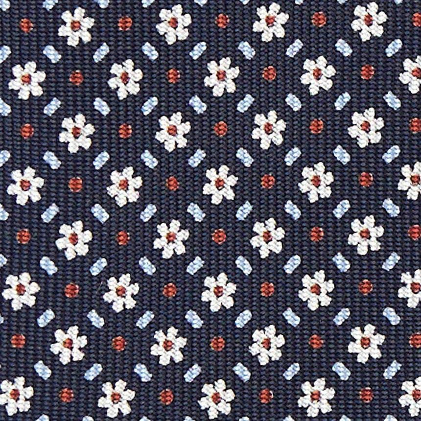 CRAVATTA SARTORIALE 7 PIEGHE IN SETA BLU SCURO