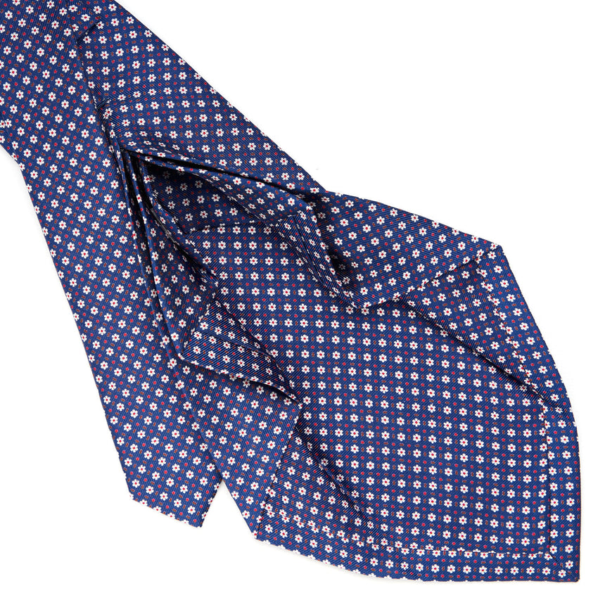 CRAVATTA SARTORIALE 7 PIEGHE IN SETA BLU