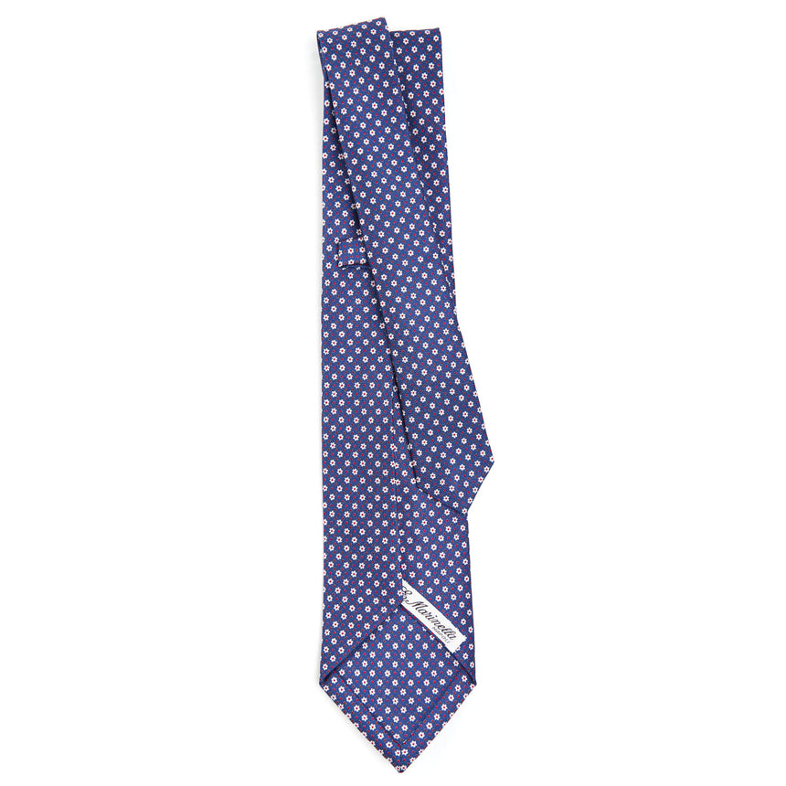 CRAVATTA SARTORIALE 7 PIEGHE IN SETA BLU