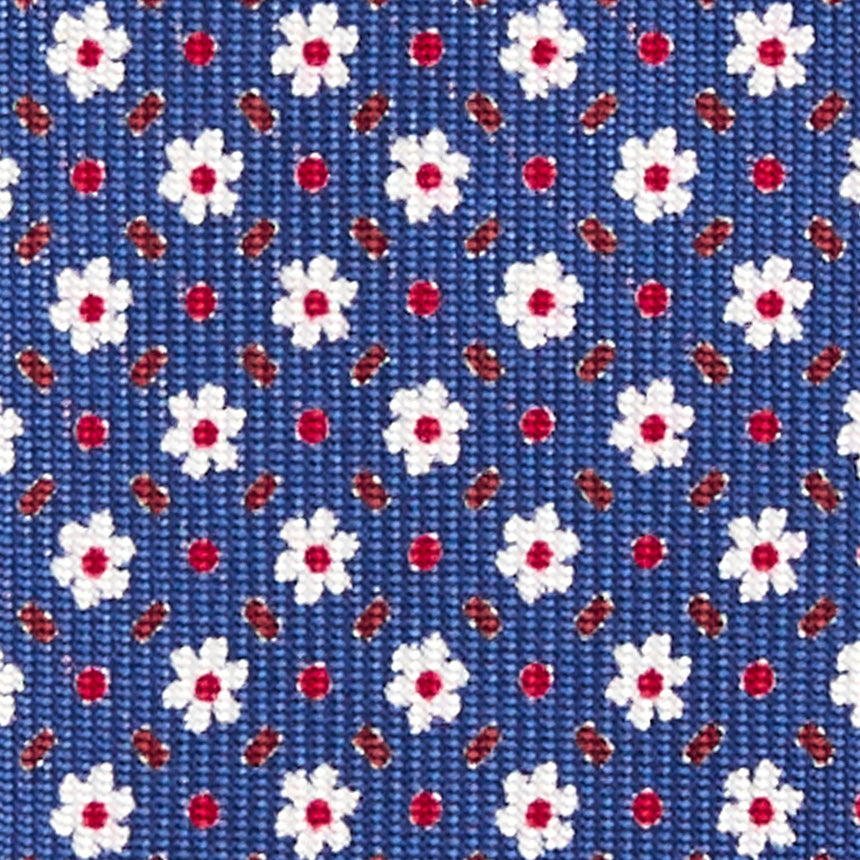 CRAVATTA SARTORIALE 7 PIEGHE IN SETA BLU