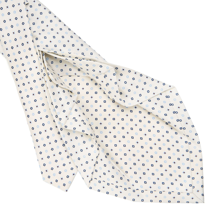 CRAVATTA SARTORIALE 7 PIEGHE IN SETA BIANCA