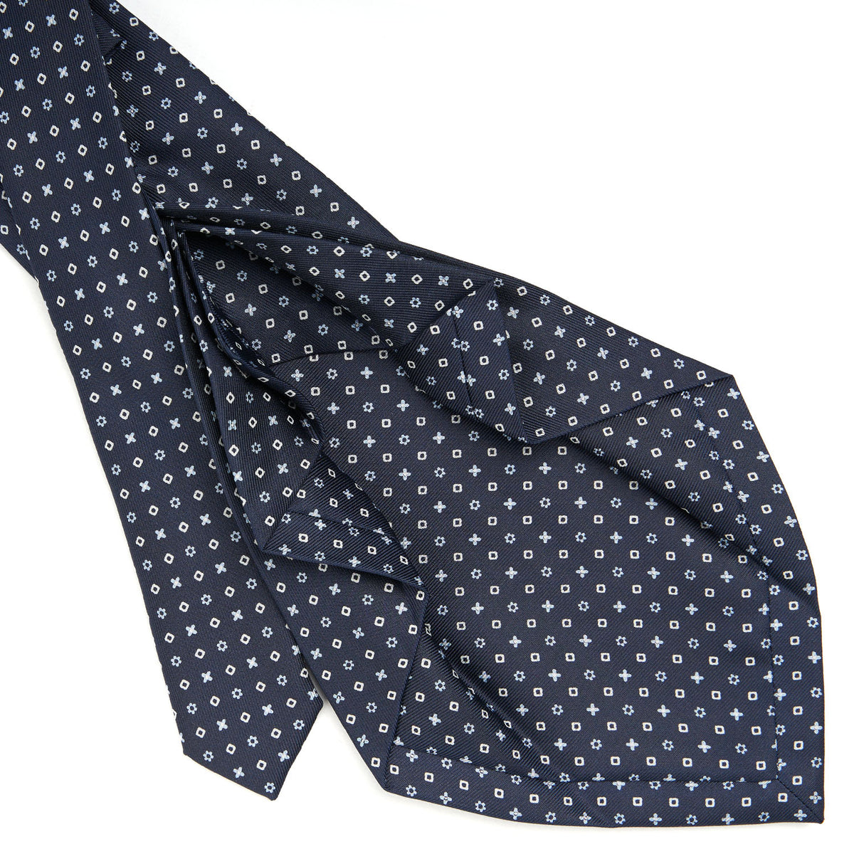 TigerTie Cravatta in seta - blu scuro marino bianco striato TigerTie Cravatta in seta - blu scuro marino bianco striato