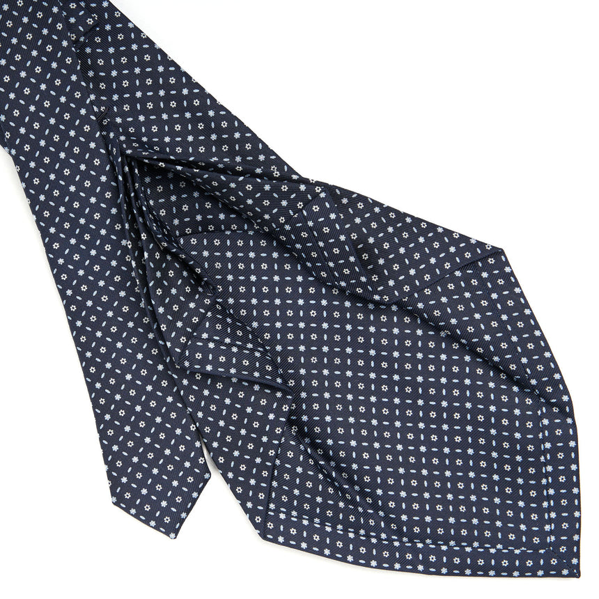 CRAVATTA SARTORIALE 7 PIEGHE IN SETA BLU SCURO